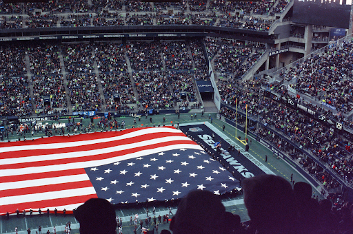 American-flag-across-field-in-stadium